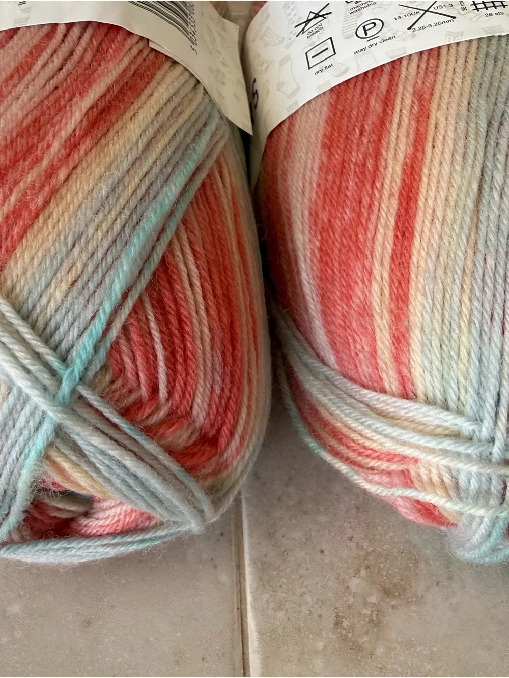 Stylecraft Self-Striping Yarn - Pastel Pink Blue Cream - Ossie